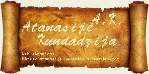 Atanasije Kundadžija vizit kartica